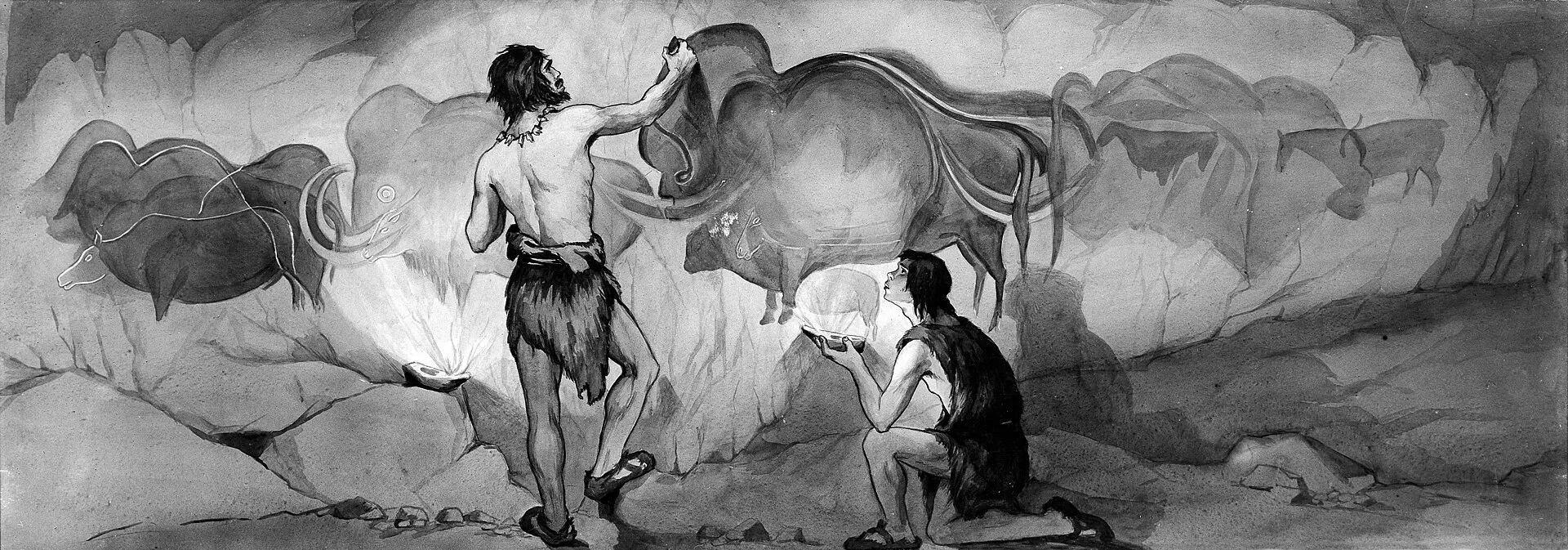 Magdalenian hunters at Maszycka Cave historical image 1